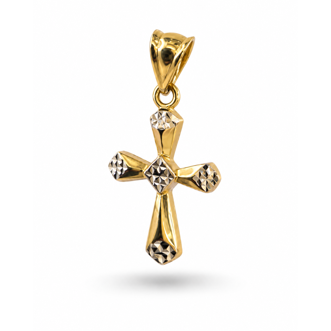 Cruce „Promessa” din aur galben&alb de 14K