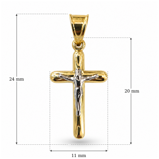 Cruce „Benedetta” din aur galben&alb de 14K