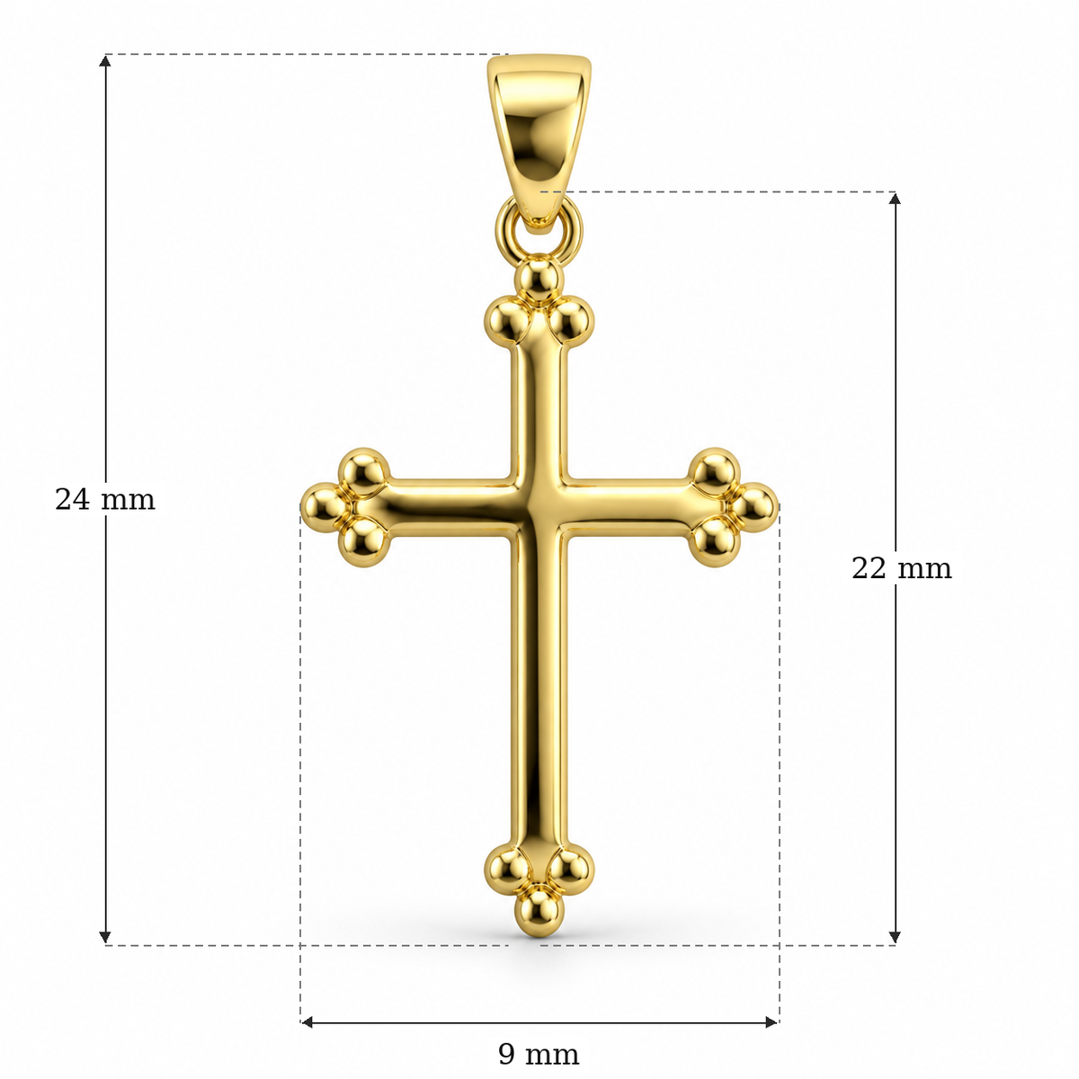 Cruce „Serena” din aur galben de 14K