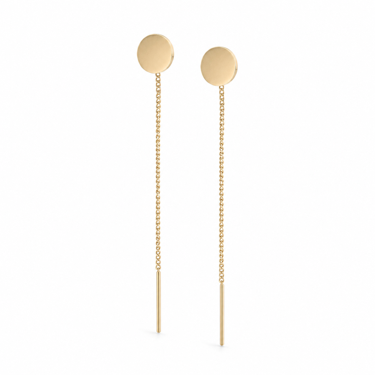 Piatto 14K gold threader earrings by Serafino