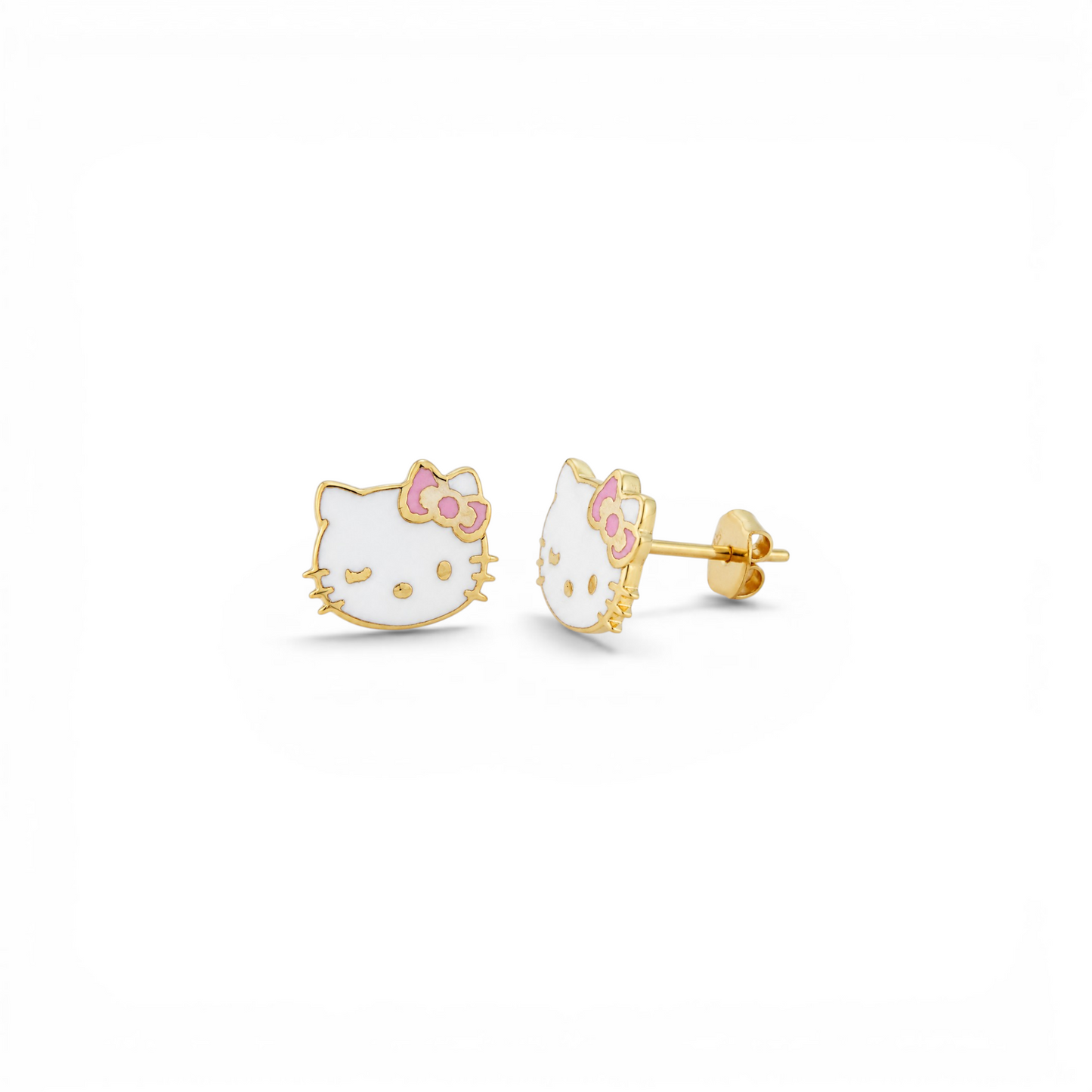 Cercei din aur galben de 14K - Hello Kitty