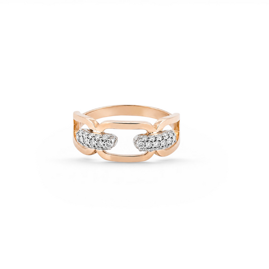 Inel din aur roz de 18K cu diamante