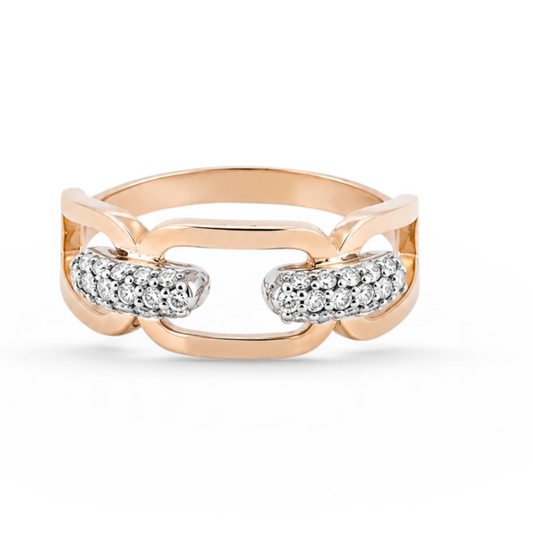 Inel din aur roz de 18K cu diamante