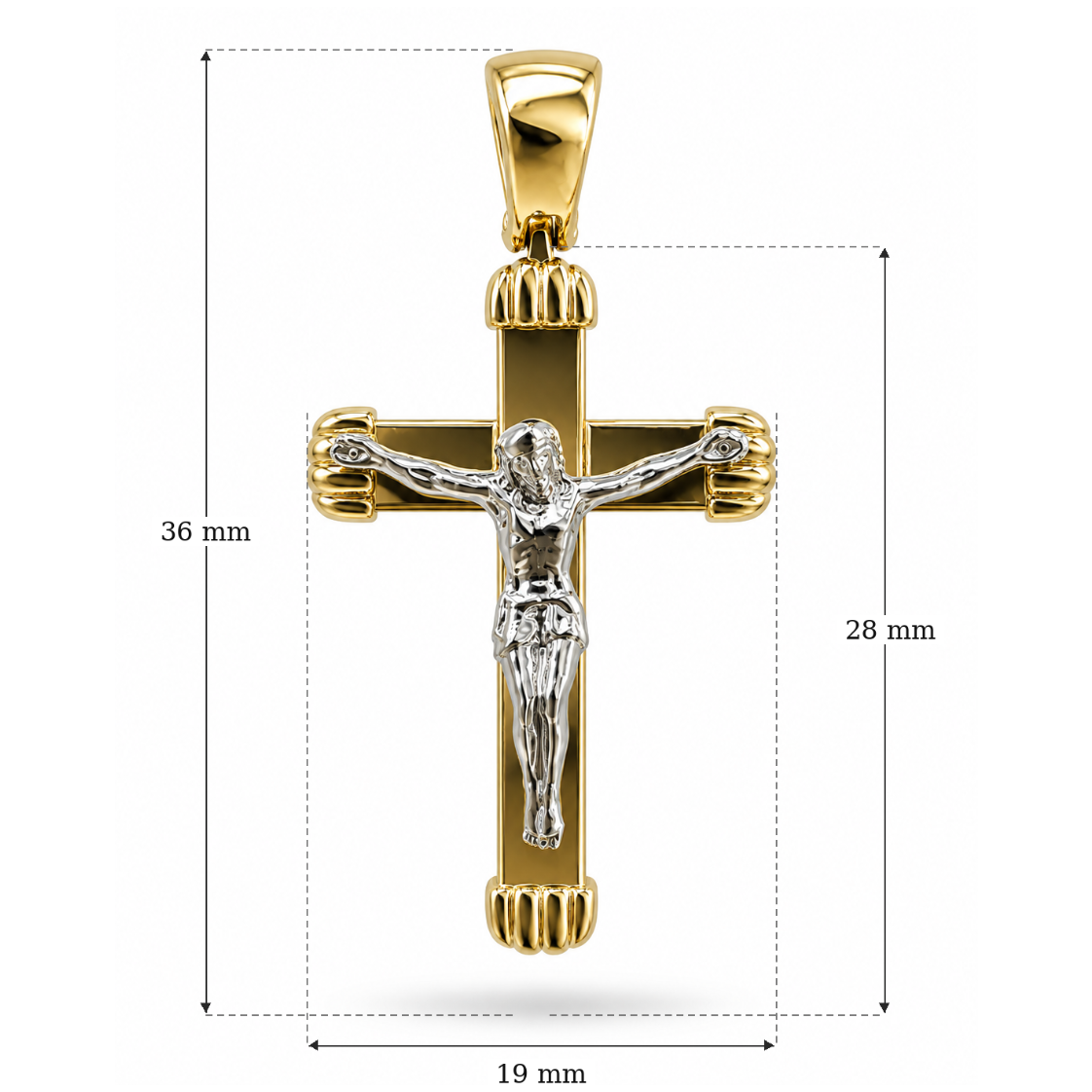 Cruce „Anima” din aur galben&alb de 14K
