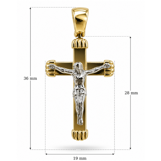 Cruce „Anima” din aur galben&alb de 14K