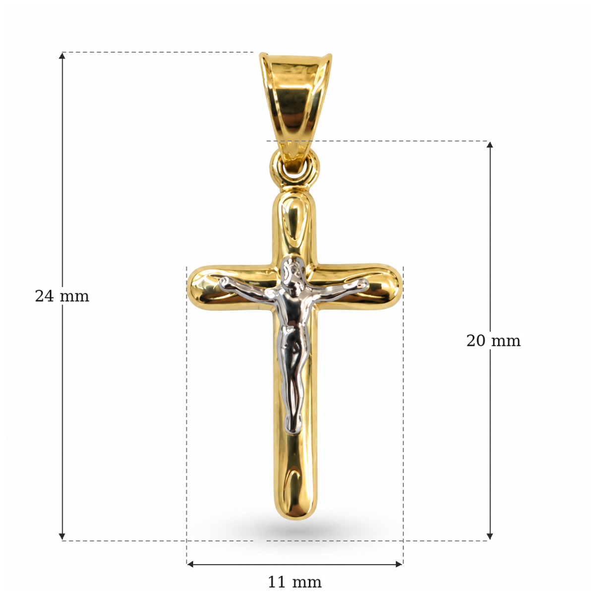 Cruce „Benedetta” din aur galben&alb de 14K