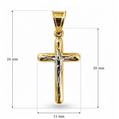 Cruce „Benedetta” din aur galben&alb de 14K