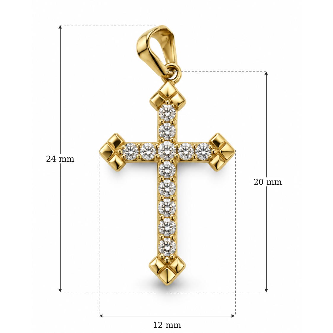 Cruce „Benedetta” din aur galben de 14K