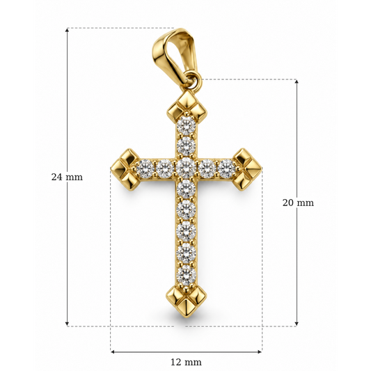 Cruce „Benedetta” din aur galben de 14K