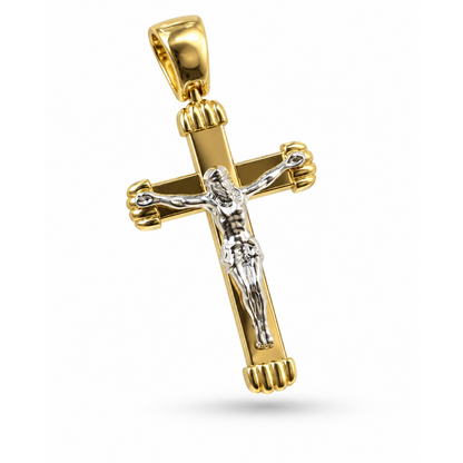 Cruce „Anima” din aur galben&alb de 14K