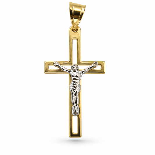 Cruce „Custode” din aur galben&alb de 14K