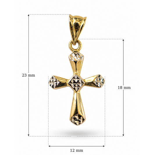 Cruce „Promessa” din aur galben&alb de 14K