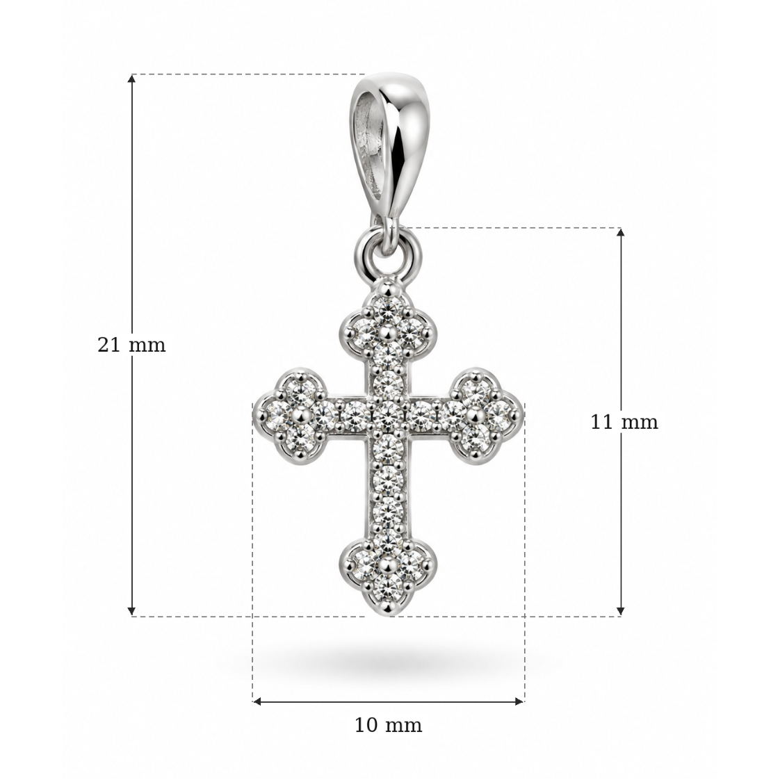Cruce „Celeste” din aur alb de 14K
