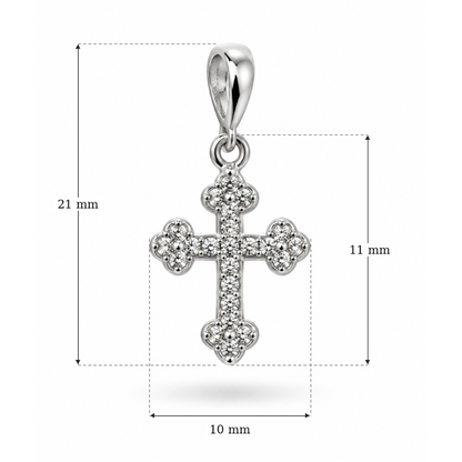 Cruce „Celeste” din aur alb de 14K