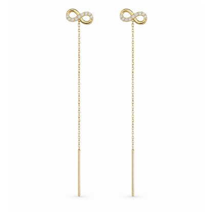 Infinity Love 14K gold threader earrings by Serafino, alternate design