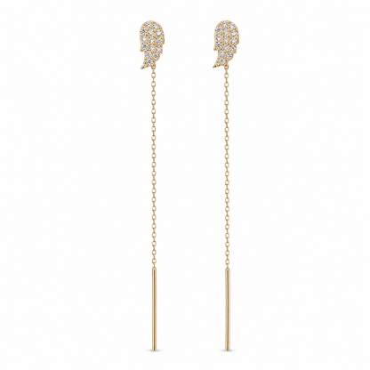 Angel Wings 14K gold threader earrings by Serafino