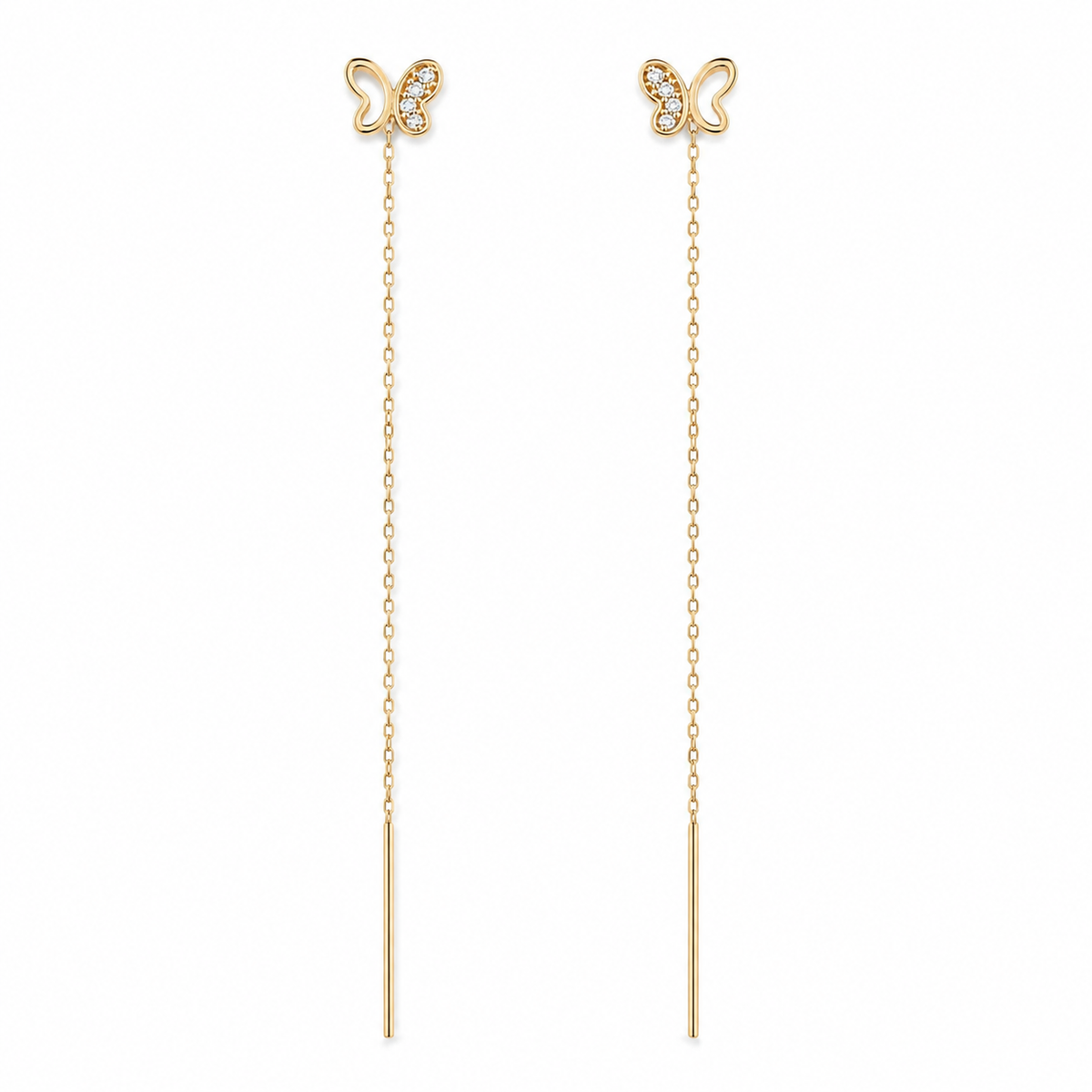 Farfalla 14K gold threader earrings by Serafino