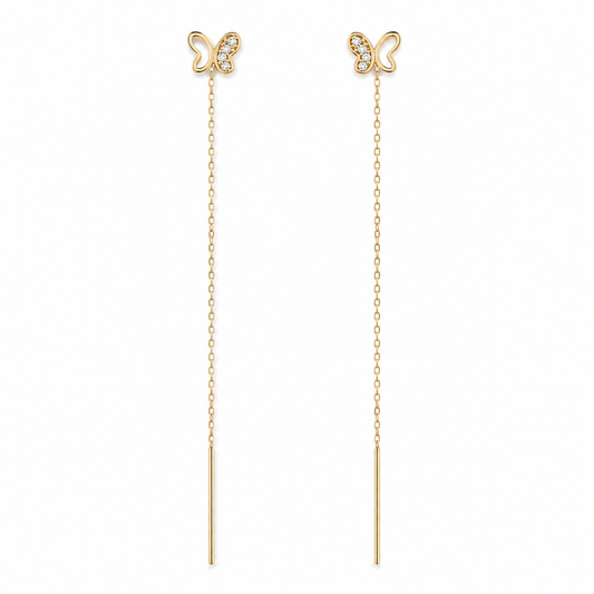 Farfalla 14K gold threader earrings by Serafino