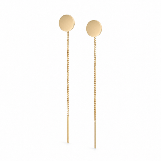 Piatto 14K gold threader earrings by Serafino