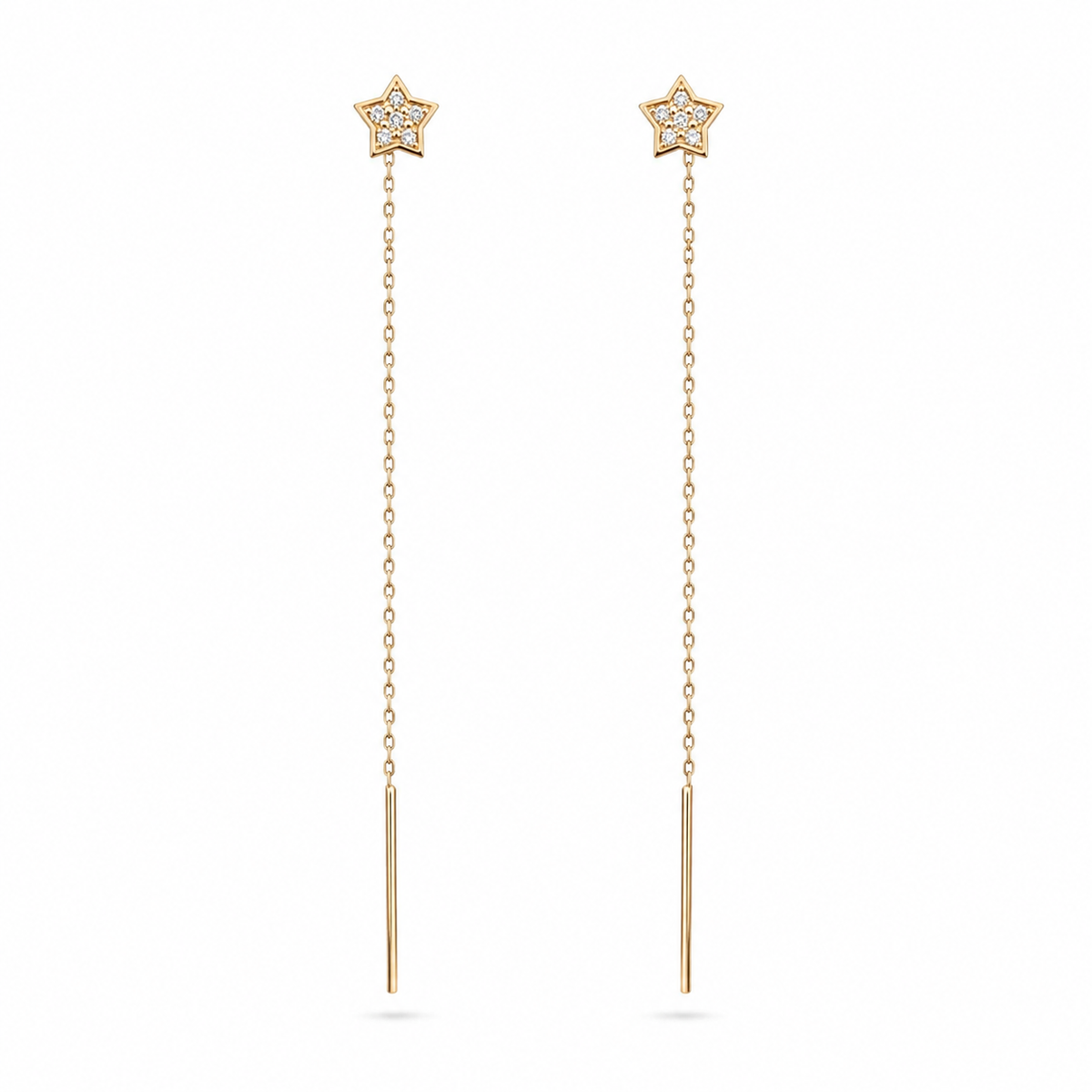 Stella 14K gold threader earrings by Serafino