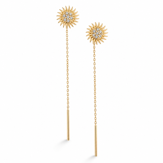 Sunny 14K gold threader earrings by Serafino
