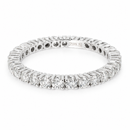 Inel tennis alb de 18K