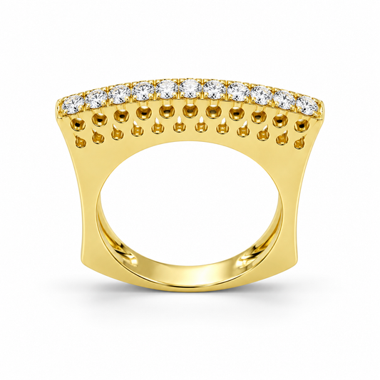 Inel din aur galben de 18K cu diamante
