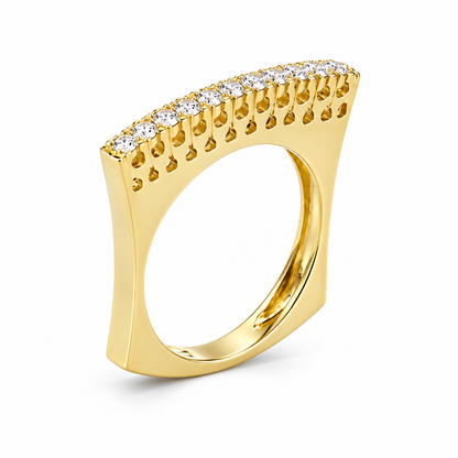 Inel din aur galben de 18K cu diamante