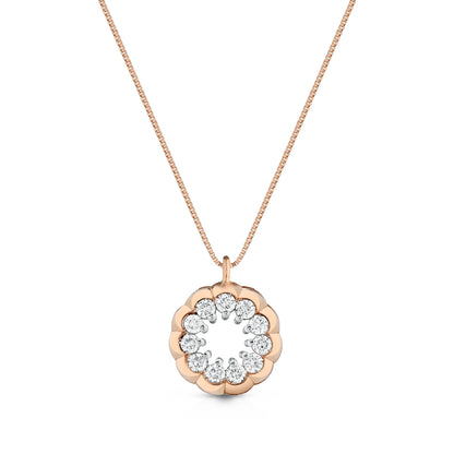 Colier din aur roz de 18K cu diamante