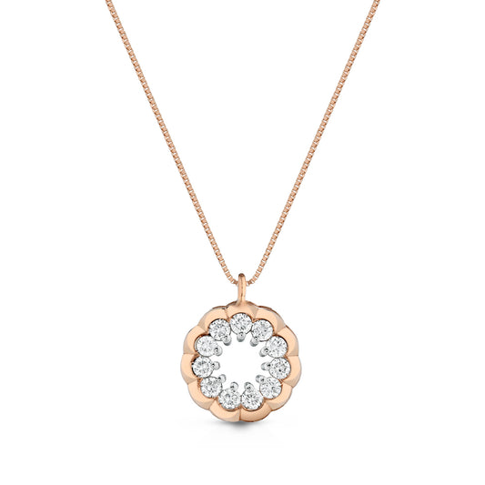 Colier din aur roz de 18K cu diamante