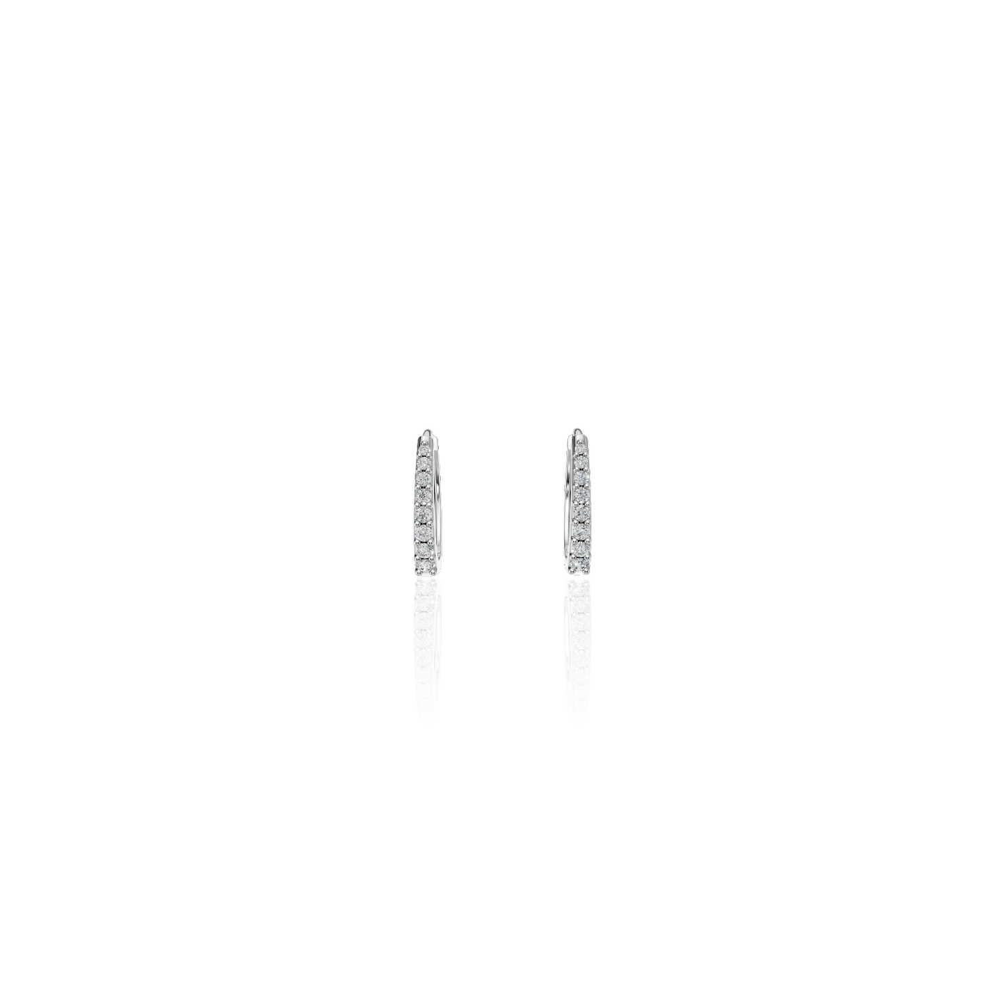 Cercei din aur alb de 14K cu cubic zirconia