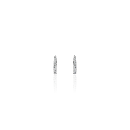 Cercei din aur alb de 14K cu cubic zirconia