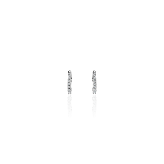 Cercei din aur alb de 14K cu cubic zirconia