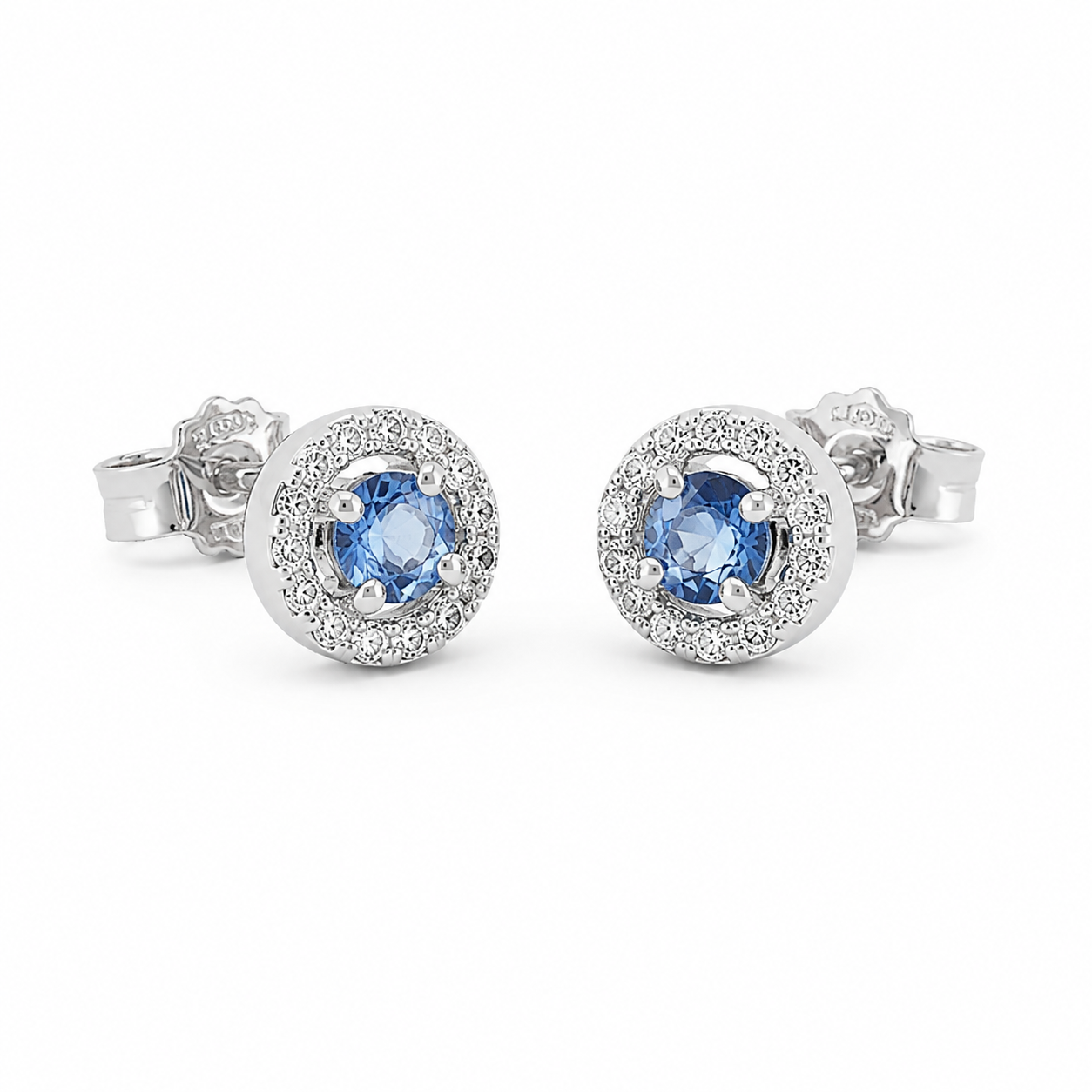 Cercei din aur de 18K cu safir și diamante