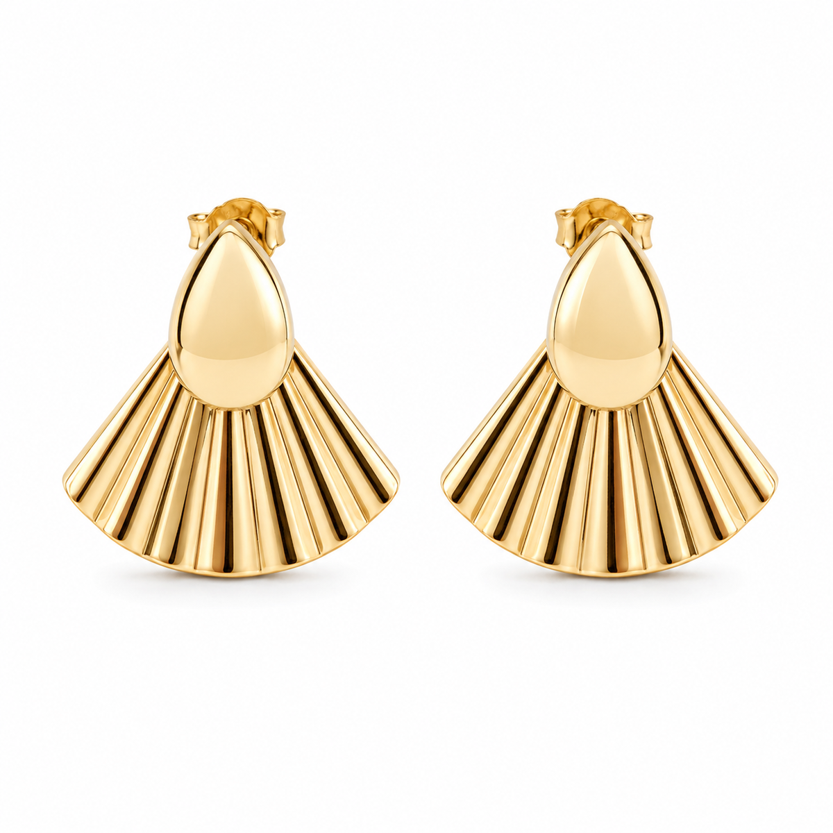 Serata Deco – 14K gold earrings by Serafino