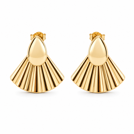 Serata Deco – 14K gold earrings by Serafino