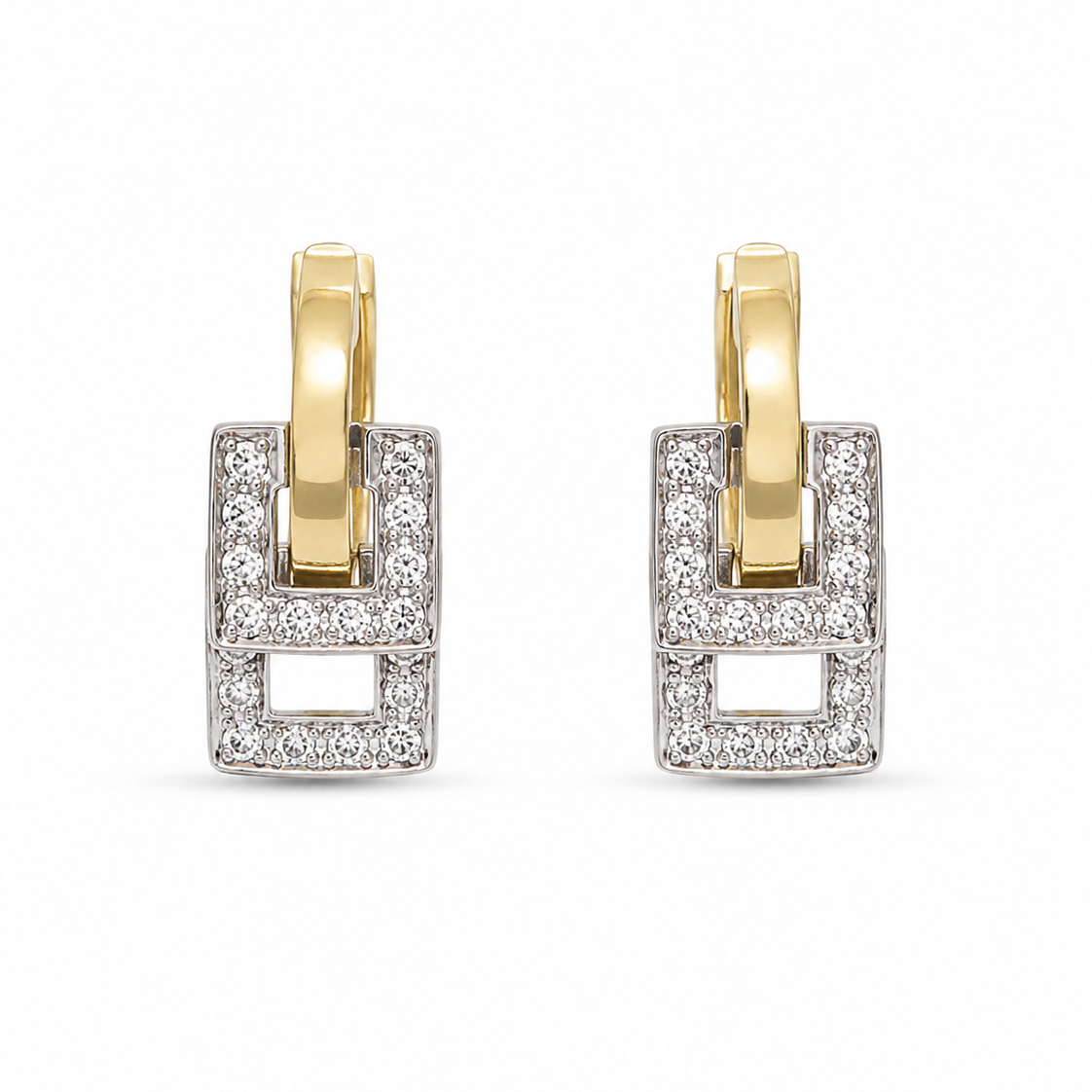 Serata Duetto – 14K two-tone gold earrings by Serafino