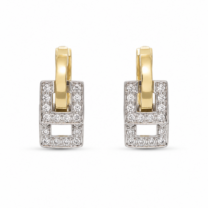 Serata Duetto – 14K two-tone gold earrings by Serafino