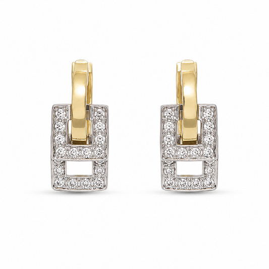 Serata Duetto – 14K two-tone gold earrings by Serafino