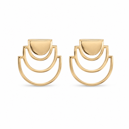 Serata Empire – 14K gold earrings by Serafino, detail view