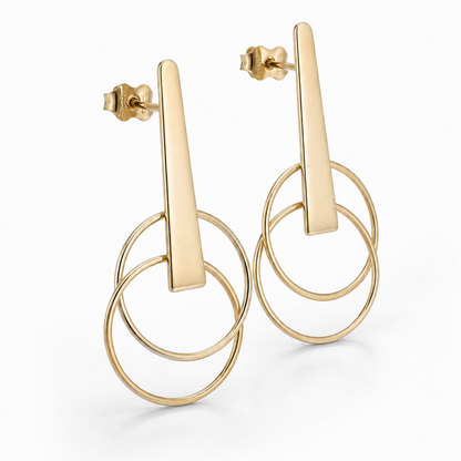 Serata Incontro – 14K gold earrings by Serafino, detail view