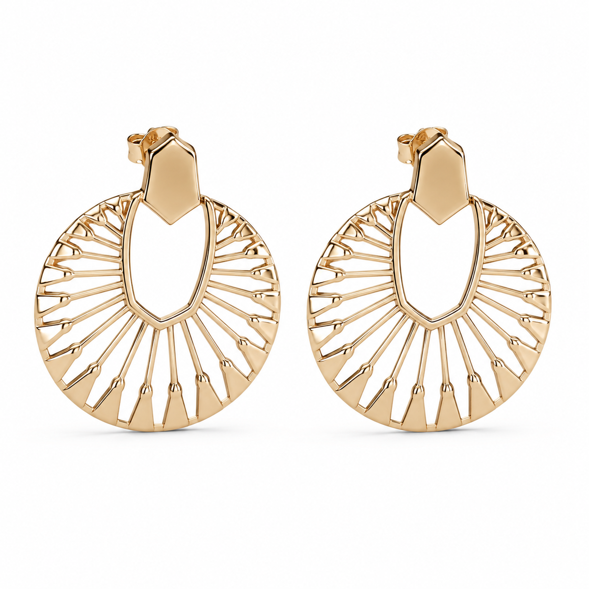 Serata Novecento – 14K gold earrings by Serafino, detail view