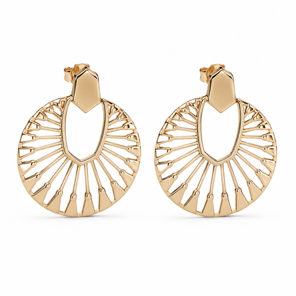 Serata Novecento – 14K gold earrings by Serafino, detail view