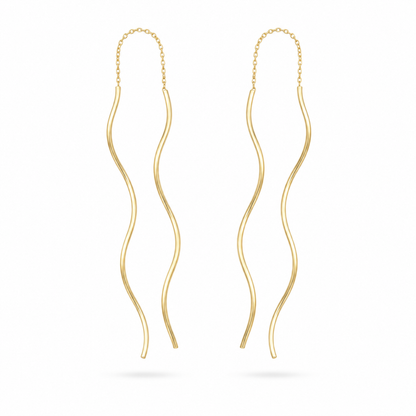 Serata Sinuosa – 14K gold earrings by Serafino, detail view