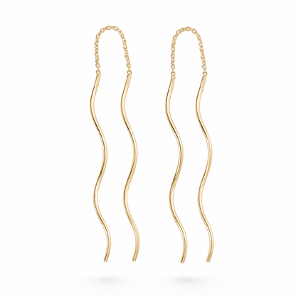 Serata Sinuosa – 14K gold earrings by Serafino