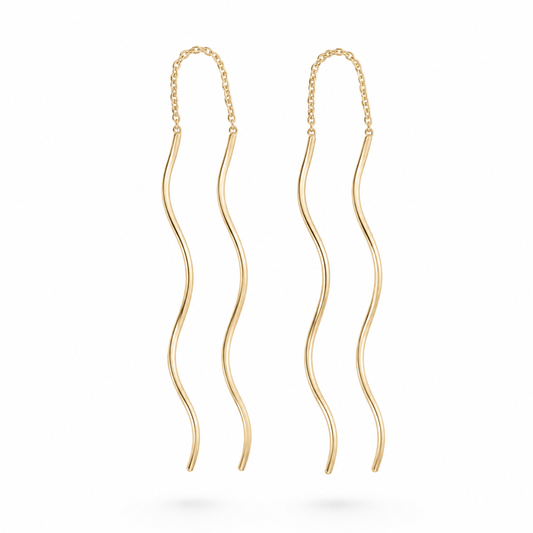Serata Sinuosa – 14K gold earrings by Serafino