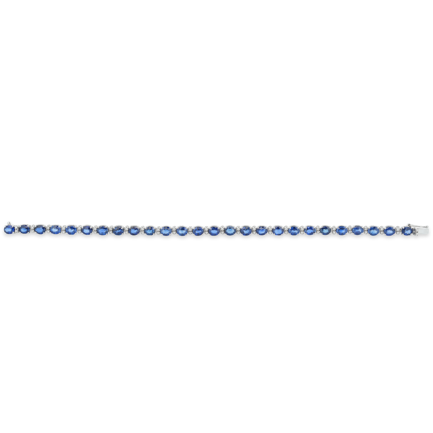 Brățară din aur alb de 18K cu diamante și safire