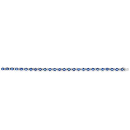 Brățară din aur alb de 18K cu diamante și safire