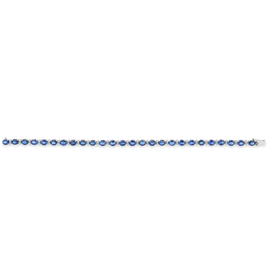 Brățară din aur alb de 18K cu diamante și safire