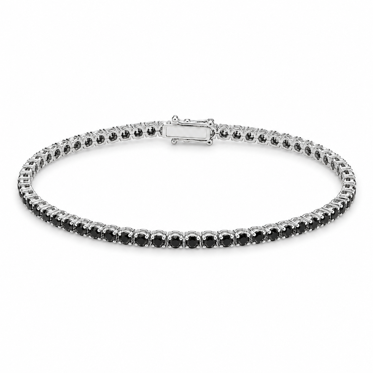 Brățară din aur alb de 18K cu diamante negre